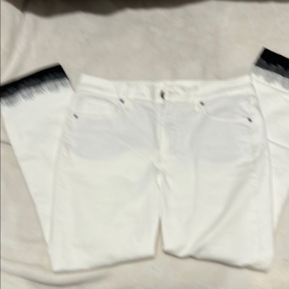 White House Black Market Pants - Whbm White Jeans with Black Ombre Hem